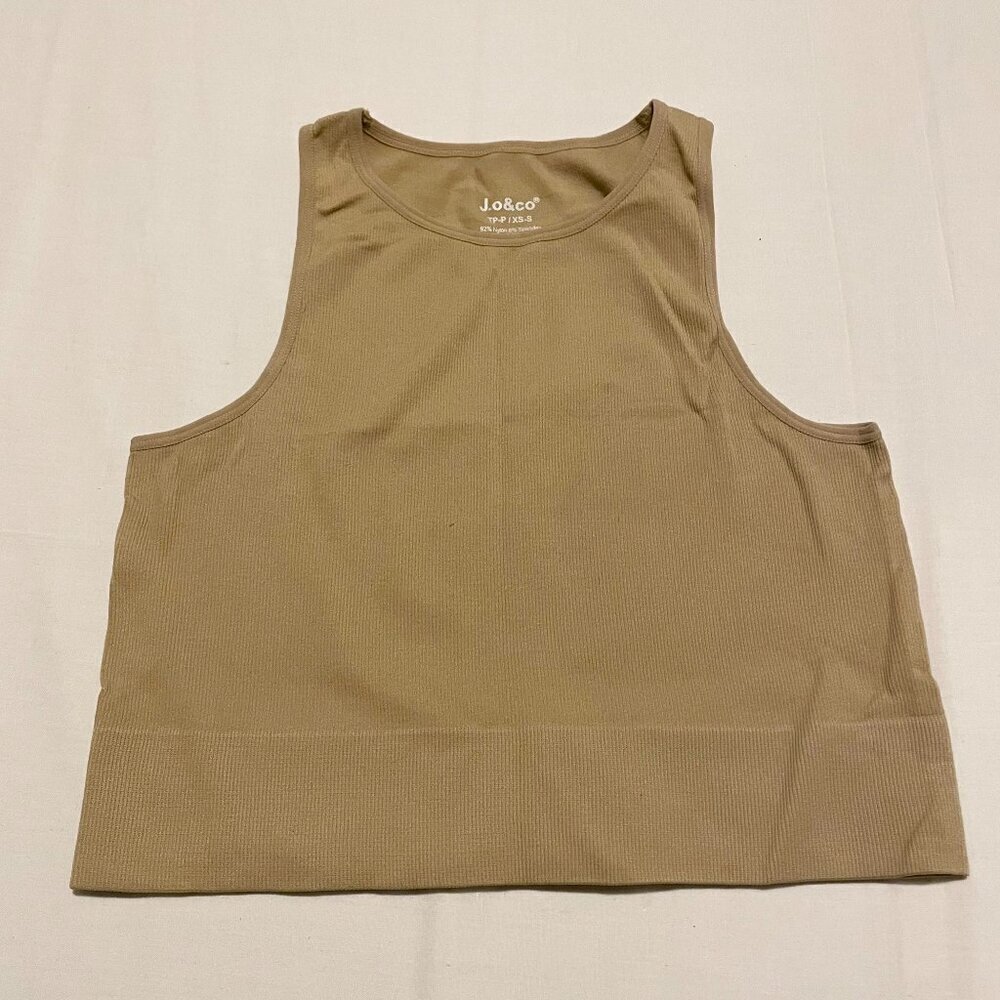 Jo & Co Crop Ribbed Tank Top Womens XS-S